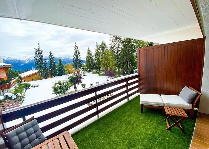 Апартаменты Cosy Au Calme Avec Terrasse Vue Sur Alpes Кран-Монтана